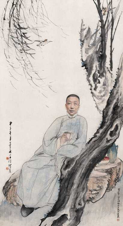 徐悲鸿等 1924年作 杜月笙像 立轴